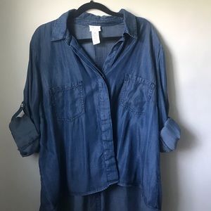 High Low - Denim Coloured Blouse